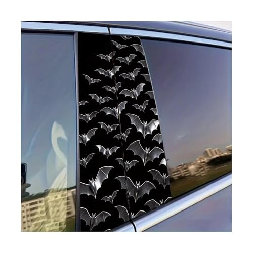 Autocollant de colonne centrale de voiture film protection brillant chauve-souris 2 pièces