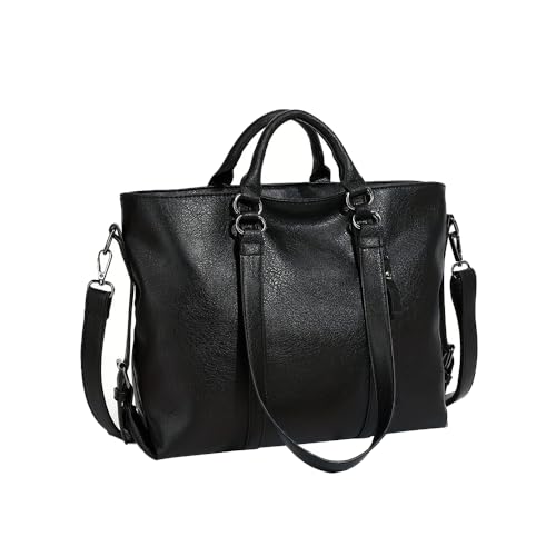 Pahajim leather purses for women purses crossbody bag tote purse leather bag handbags for women fall boho bag large purse Women shoulder handbags (black)