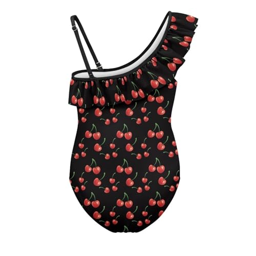 Girls One Piece Swimsuit 1 Shoulder Ruffle Bathing Suit with Adjustable Straps Quick Dry Lining Ages 3-14 Years2