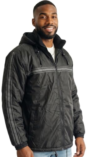 Image of ToBeInStyle Men's Zip Up Long Sleeve High Collar Polar Fleece Jacket