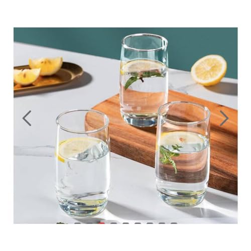 Image of bellemax 300 ML Premium Juice Glasses Drinking Glasses,Highball Lead-Free Glasses,Tumblers for Water,Juice,Beer,Cocktail and Mixed Drinks - 6 Pieces,Transparent (BM-05)