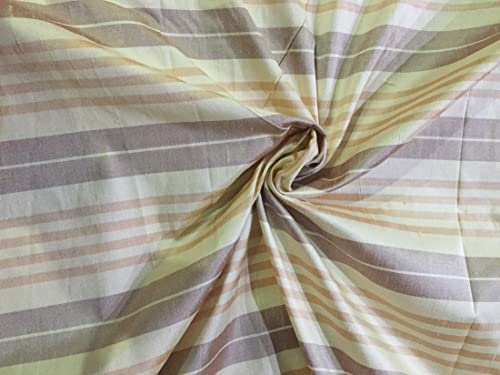 Tissu 100% soie dupion multicolore de 137,2 cm pour rideaux de salon épuré