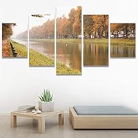 SIGNWIN 5 Panel Canvas Wall Art Modern Art Expressive Forest Multicolor Photography Romantics Scenic for Home Decorations Ready to Hang - 60