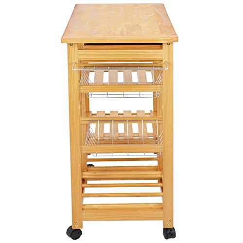 image for Nova Microdermabrasion Rolling Kitchen Island with Storage and Utility