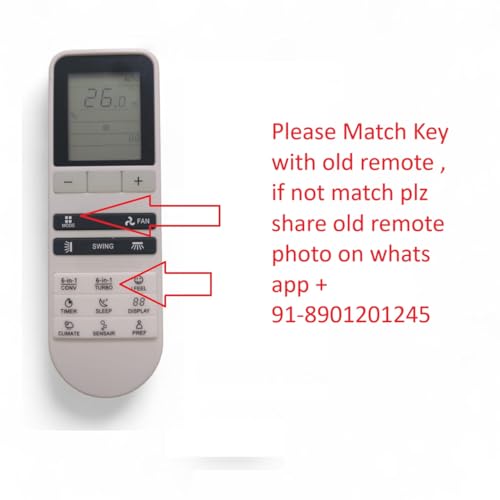 Image of AMAZOR Compatible with Blue Star Ac Remote Inverter | Model -312 |Suitable for 1 | 1.2 | 1.3 | 1.5 | 1.7 | 2.1 | 2.2 | 2.5 | 3 Ton Split and Window Air Conditioner | Match Exactly with Old Model