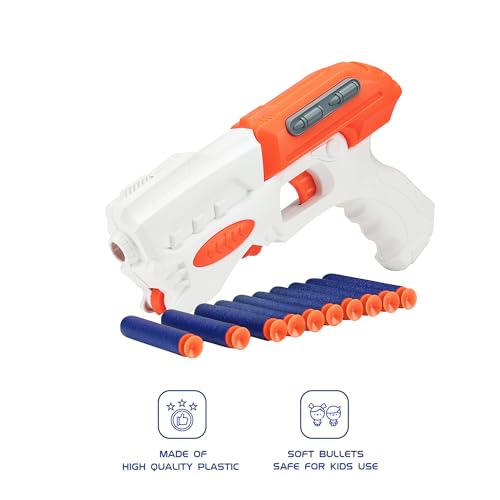 Image of Amazon Brand - Jam & Honey Sniper Evo Foam Blaster Gun | 10 Soft Foam Bullets | Safe for Kids | Party Or Return Gift, Multicolor