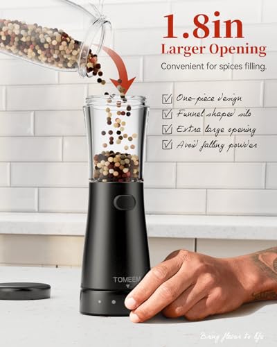 Electric Salt and Pepper Grinder Set with Storage Base Stainless Steel Rechargeable 4 5 - image 4