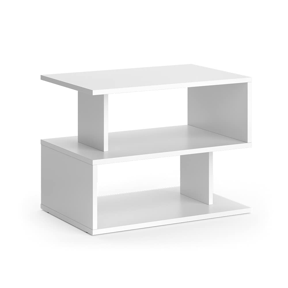 Vicco Tavolino da salotto Shelby, Bianco, 59 x 39 cm | per la conservazione di riviste e telecomandi