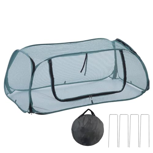 Cubiertas de jardín, camas elevadas, 45 x 19.6 x 17.7 pulgadas, recinto de malla, bloqueo de flujo de aire, red de plantas de tomate, cajas de tierra elevadas, camas de cultivo de patio, jardines