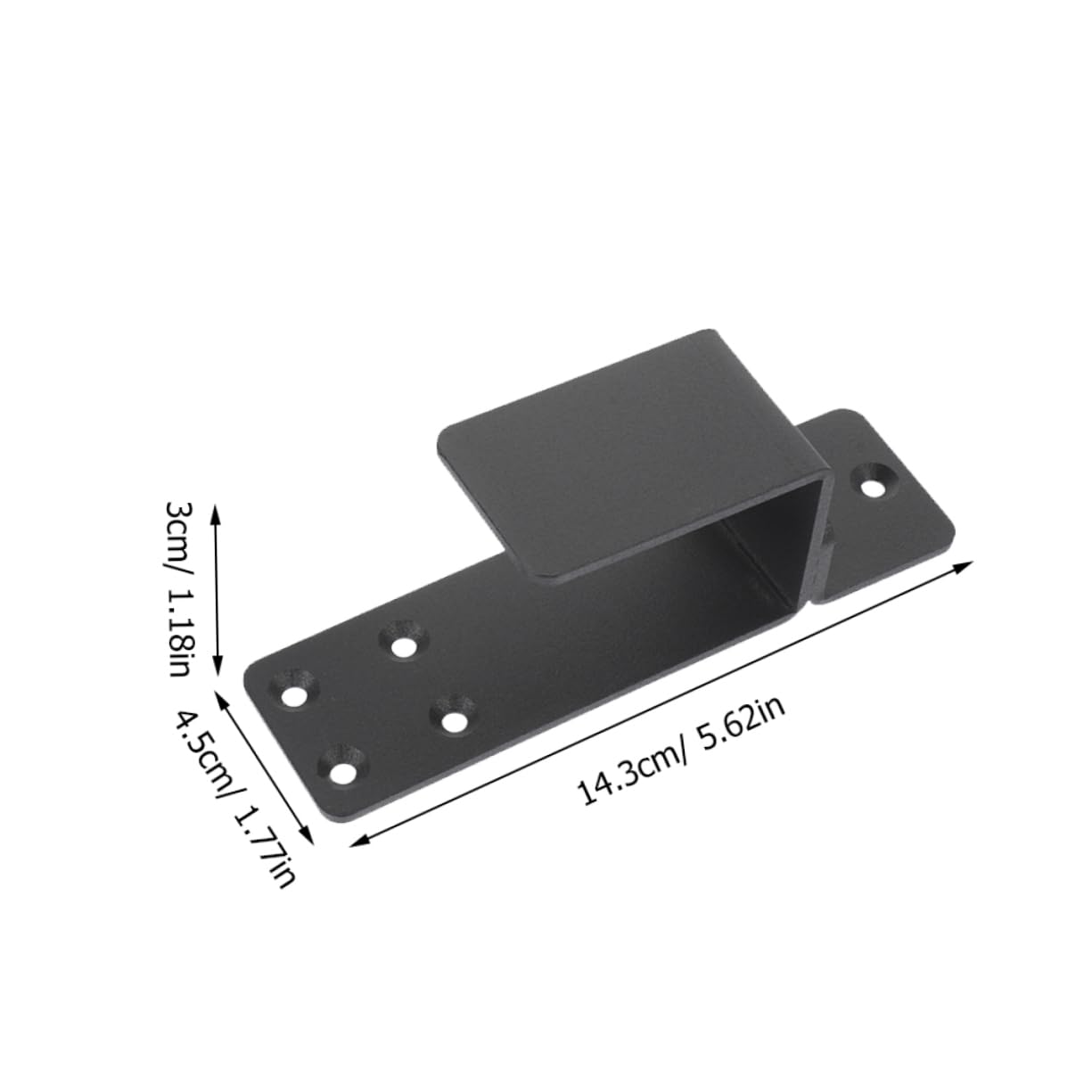 Support de Barre de Sécurité de Porte en Acier Noir, Kit 4 Pièces