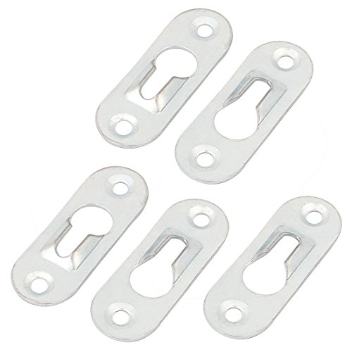 Image of uxcell Photo Picture Frame Clock Metal Oval Shape Keyhole Hanging Hook Plate 5pcs