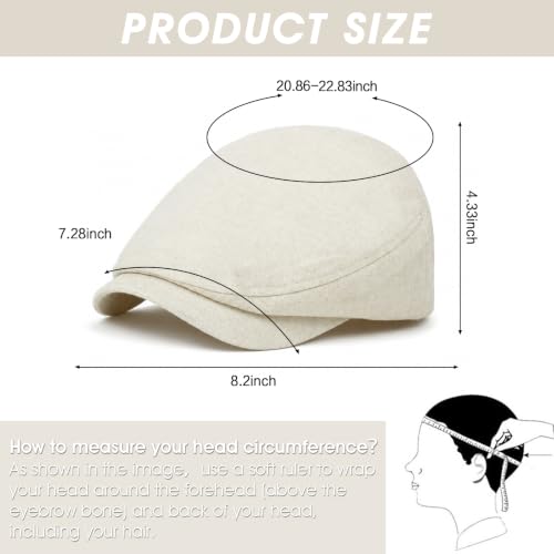 Image of 3Pcs Men's Newsboy Caps Cotton Cooling Hat Adjustable Flat Cap for Men