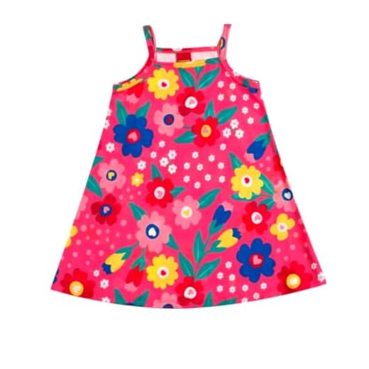 Vestido Infantil Verão Kyly 100% Algodão Tam 4 ao 8 1000999 (BR, Numérico, 4, Regular, Rosa)