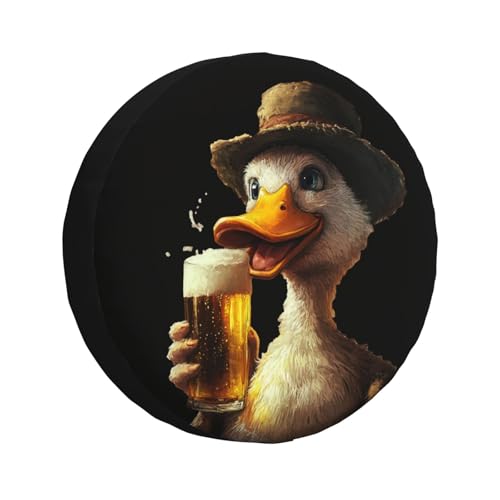 Image of Cute Duck Spare Tire Cover Universal Wheel Tire Cover Funny Cartoon Duck Tire Protectors for Travel Trailer Rv SUV Truck Camper and Many Vehicle 14 Inch