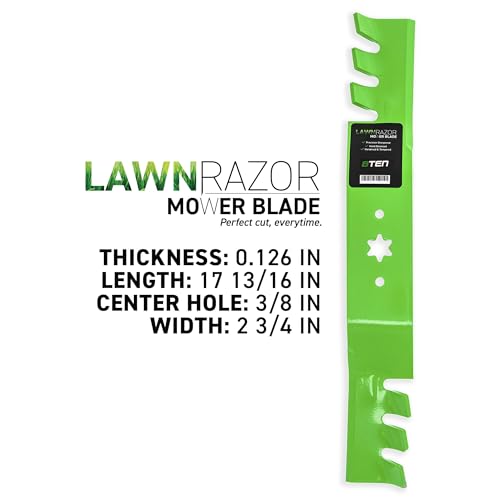 8TEN LawnRAZOR Mower Blade Set for MTD Cub Cadet RZT Troy Bilt 942-04053C 942-04053X 50 inch Decks (Toothed) - Thumbnail 2