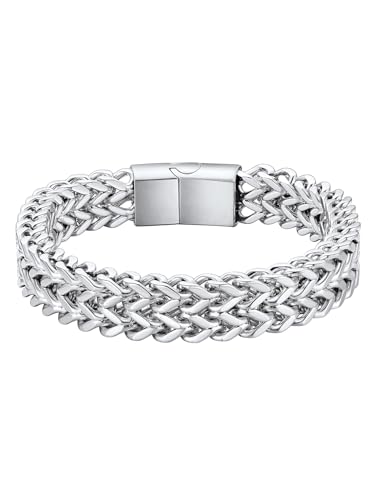 ChainsHouse Stainless Steel Mens Bracelets, Men's Fashion Accessories Jewelry Bracelet Wrist Band for Dad