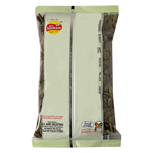 Image of Sri Sauham 100% Natural Roasted Pumpkin Seeds - 200gm | Raw & Edible Kaddu Ke Beej | Protein-Rich Vegan Dry Fruits for Eating | AAA Grade | Fibre, Zinc & Magnesium Rich | Zero Cholesterol | Gluten-Free