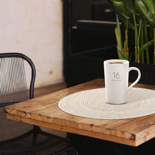 Round Braided Placemats 15 Inch Round Table Mats For Dining Tables Natural Woven Heat Resistant Place Mats Set Of 6 (Round Beige) #TOP5