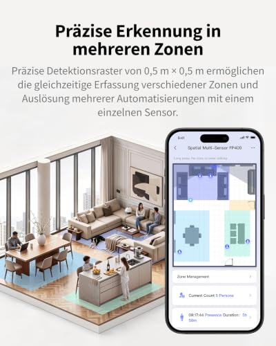 Aqara Presence Sensor FP400, Mehrzonen-Raumautomatisierung, Thread & Zigbee – Ansicht 5