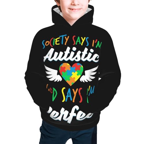 Autism Awareness Hoodie Youth Hooded Sweatshirt 3D Digital Printed With Pockets Tops