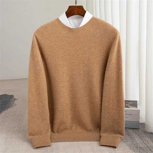 Men Classic Crewneck Seamless Wool Sweater Business Long Sleeve Soft Warm Thick Knitted Pullover2