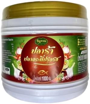 Generic Thai Traditional Decorative Jar – “Pla Ra” Label Design (รัญจวน Style), 1000g Container for Kitchen Display or Collectible Décor (Non-Edible Item) image 3