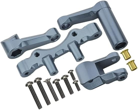 Losi 1/6 Super Baja Rey 4X4 Desert Truck Upgrade Parts Aluminum Steering Assembly - 1 Set Gray Silver