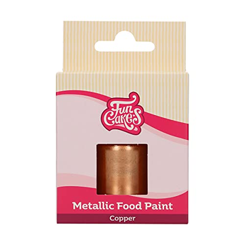 FunCakes Peinture Alimentaire Métallique Cuivre: Créez des effets métalliques sur la pâte à sucre. Peinture alimentaire 100% comestible, Halal, convient...