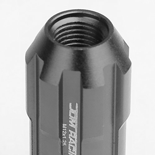 Image of DNA MOTORING LN-ZTL-9025-125-GM 20Pcs M12 x 1.25 Open End Style Wheel Lug Nuts w /Deep Drive Extension Adapter, 24mm OD /50mm H, Gun Metal
