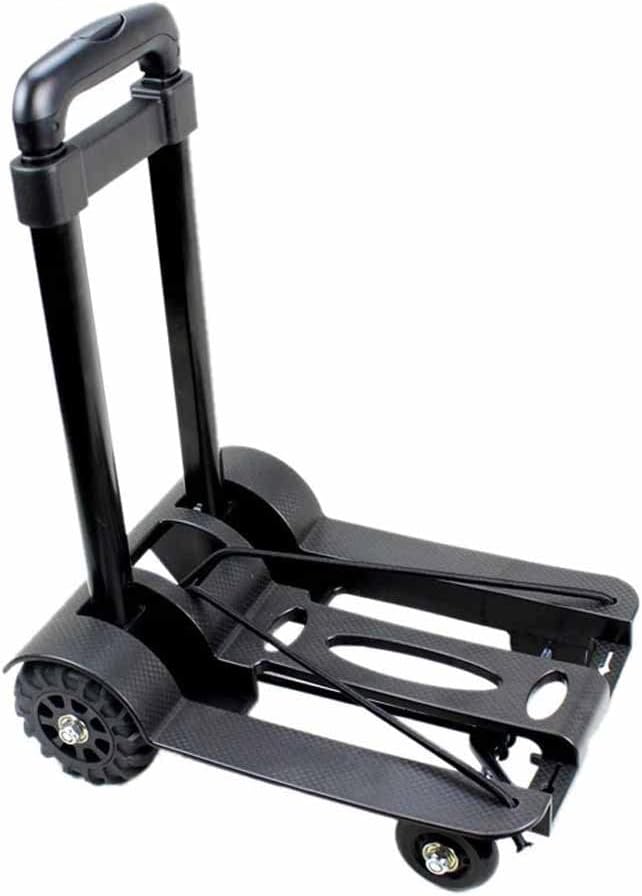 JSEIAJB Car Roll Luggage Cart Portable Luggage Trolley Folding Hand Truck Mute Flat Heavy Duty 4-Wheel Foldable Shopping Cart