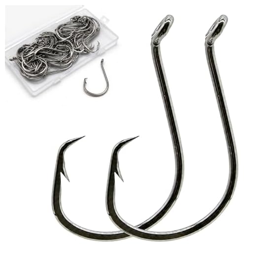 50PCS Octopus Hooks 8/0, 2X Strong Catfish Fishing Hooks for Saltwater