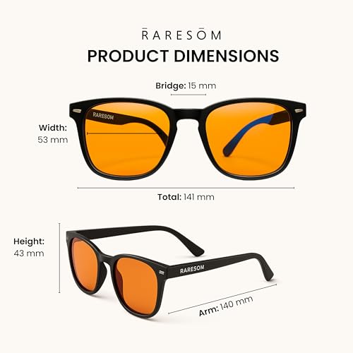 Image of Premium Amber Tinted 100% Blue Light Glasses -100% UVA /UVB Blue Light Eyeglasses, Computer & Gaming Glasses - For Men & Women, Anti-Glare, Eye Strain Relief, Sleep Enhancement.
