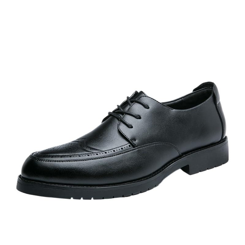 Men's Retro Dress Shoes Vintage Business Formal Comfortable Lace Up Low Top Leather Oxfords