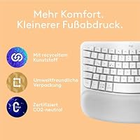 Logitech Wave Keys und Lift vertikale Maus – Ergonomisches Bundle – kabellose Tastatur mit gepolsterter Handballenauflage und vertikale kabellose Maus – Bluetooth, Multi-OS, Windows/Mac – Ansicht 9