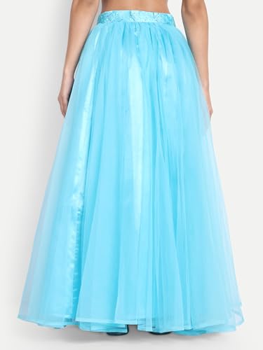 Image of TILISM Women's and Girls Solid Satin Long Skirt