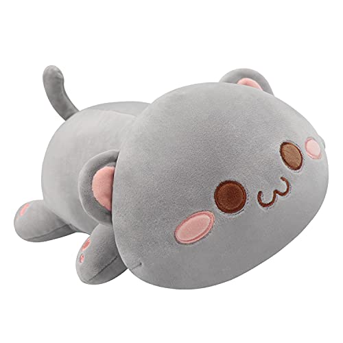 Achwishap Cute Kitten Plush 11.8'' Soft Plush Stuffed Animal,Cute Cat Plush Pets,Anime Plush Cat Pillow Toys for Kids Girls Boys,Gray