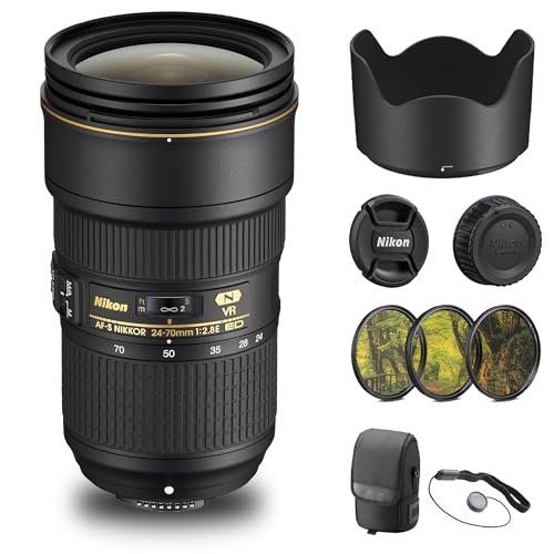 Nikon - AF-S NIKKOR 24-70mm f/2.8E ED VR Wide-Angle Zoom Lens (20052) + Filter Kit + Cap Keeper + Cleaning Kit
