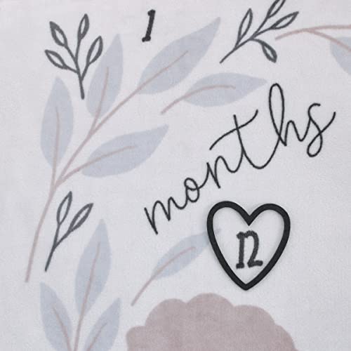 Image of NoJo Together is Better White, Gray, and Taupe Mama and Baby Lamb Milestone Blanket
