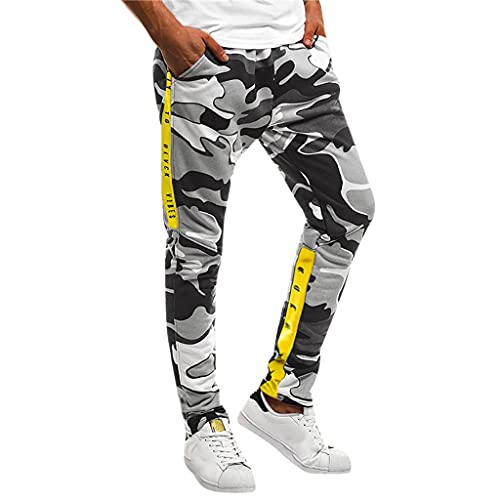 MOVERV Pantalones de Camuflaje Militar Chándal para Hombre,Sueltos Deportes Pantalones Hombres Trajes de Bolsillo de Casual Bolsillo Sport Work Pantalones de Pantalón Casual de Jogging Fitness Cover