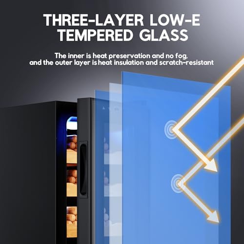 Image of Tylza Cigar Humidor Cabinet 35L, Temp & Humidity Control Electric Humidors for Cigars, 300 Cigars, Digital Hygrometer, Safety Lock, Cigar Humidors with Cedar Wood Drawer Shelves, Cigar Gifts for Men