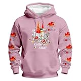 Generisch Sudadera para carnaval con capucha para hombre, divertida de Colonia, de manga larga, camiseta a rayas, camiseta de manga larga, sudadera, blusa, disfraces, carnaval, disfraz