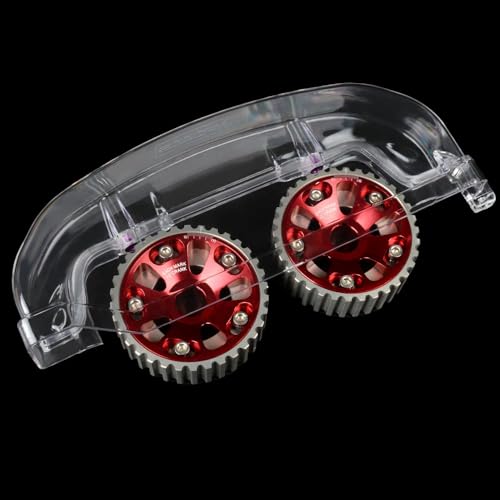 G-PLUS Clear Cam Gear Timing Belt Cover Compatible with Mitsubishi Eclipse 4G63 Turbo DSM 1G EVO 1/2/3