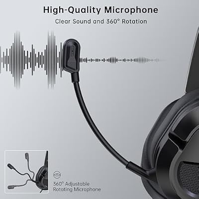 Gaming Headset for PS5PS4Xbox Series XXbox Series S/OnePCPS5Pro 207g Headset with Clear Mic for Work 2026 Upgrade Wired Gaming Headphones with Mic3.5mm Splitter79in Cable.Gamer Gifts