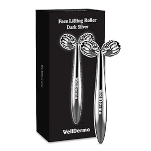 WellDerma Face Lifting Dark Silver Roller Ergonomic Lifting and V-Lines Massage Roller