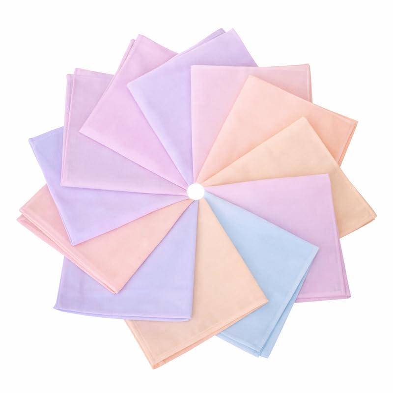 Rumal Hankey Cotton Small Size Women's Handkerchief Extra Soft and Handkerchief for Girl's & Kids | Confortable & Light-weight, Daily use Hankies - Set of 12 (11x11 inch, Multicolor)