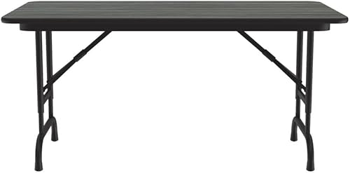 Miniatura 62 de Correll - Mesa plegable de altura ajustable y resistente, parte superior laminada de alta presión, fabricada en Estados Unidos, delantal de acero