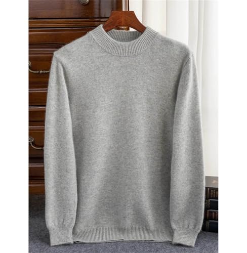 Cashmere Men's Thick Pullover Mock Neck Sweater Solid Smart Casual Cashmere Knitwear Winter2