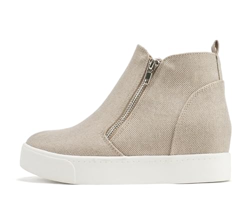 Image of Soda Taylor Hidden Wedge Sole Booties Ankle Heels Sneaker Shoes Side Zipper