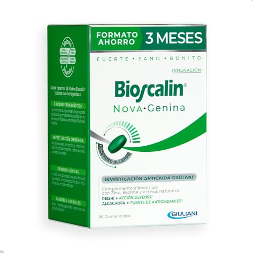Bioscalin NOVA·Genina 90 comprimidos - Complemento Alimenticio con Zinc y Biotina para el Cabello - Pelo Más Fuerte y Saludable - Para Mujer y Hombre