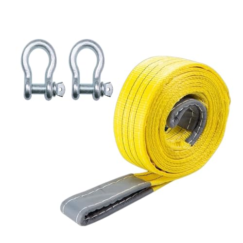 Correa De Remolque 5M X 3.5cm - 2 Ganchos De Acero En Forma De U - Eslinga De Carga Hasta15Toneladas con Ganchos - Accesorios para Coche Carros Y Todoterreno(Green,9m 8 tons)
